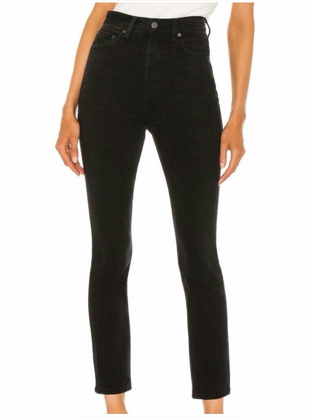 GRLFRND Karolina High Rise Straight Crop Jeans Another Night Black